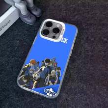 1pc B-Blue L-Lock Funda de Teléfono Anime Diseño IMD Color Plata Funda Compatible con  17 16 15 14 13 12 11 Air Pro Max Plus, Funda Compatible con  17,  17 Pro,  17 Pro Max - z3 - Ver 8