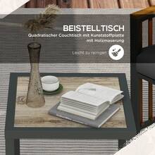 Outsunny 3 Piece Garden Furniture Set, Bistro Set With Coffee Table And 2 Chairs, Garden Seating Group With Cushions, Grey, For Patio And Balcony