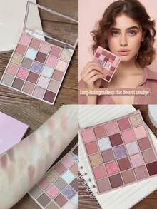 K'APEINE 25 Color Eyeshadow Palette, Multi-Color Pearlescent, Matte, Glitter Eyeshadows, High Color Payoff, Waterproof, Sweat-Resistant, Versatile For Daily Wear - 01# - View 8