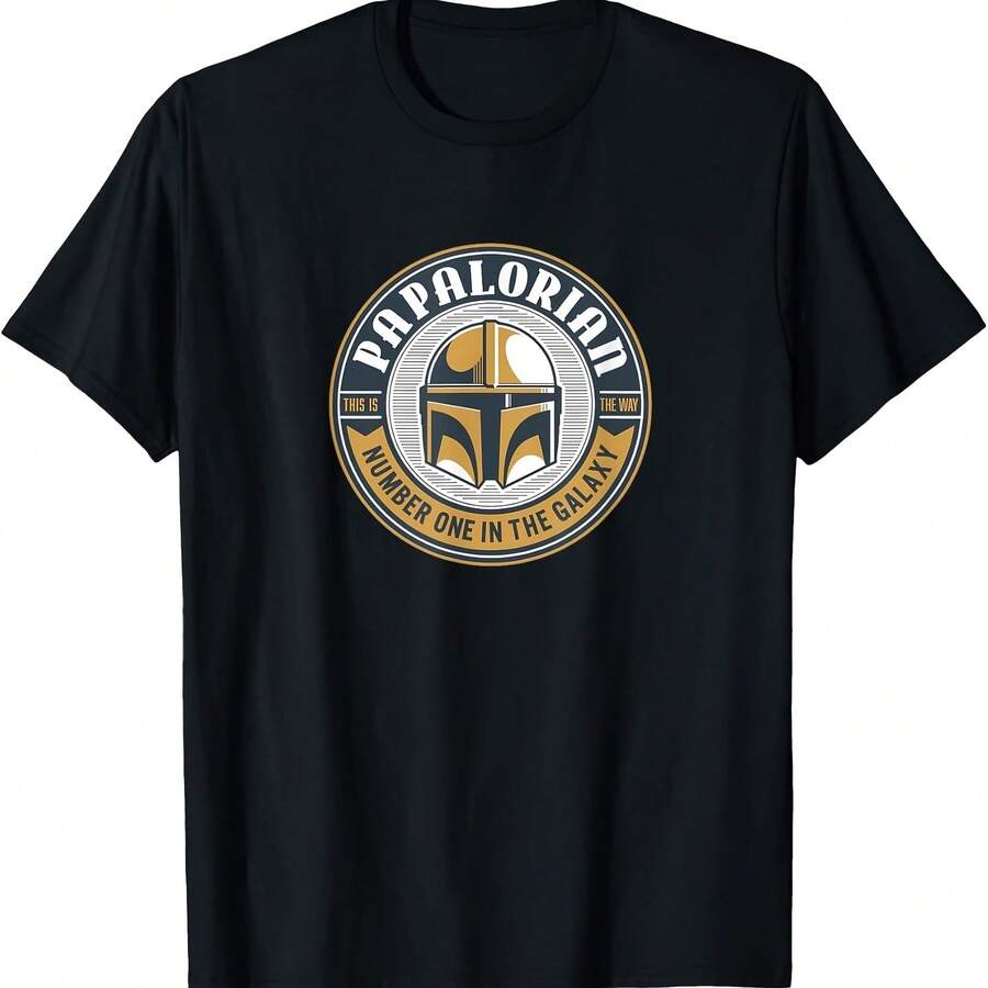 The Mandalorian Papalorian Number One Fathers Day T-Shirt - Black 5 - View 1