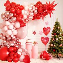 1 Set de Globos con forma de estrella y corazón con efecto explosión de labios, adecuado para el Día de San Valentín, Navidad, Boda, Compromiso, Regalo, Decoración de Aniversario - Multicolor - Ver 2