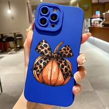 2026 nueva funda de teléfono esmerilada, funda de teléfono con estampado de calabaza, leopardo y lazo para iPhone 17 14 Pro Max 13 12 11 Xs Max Xr X  Galaxy S23 S22 S21 S20 S10 S9 S8 Plus Ultra Note 20 10 9 8, funda de teléfono para parejas, regalo para él y ella, San Valentín, cumpleaños, regalo de vacaciones - Azul Klein - Ver 2