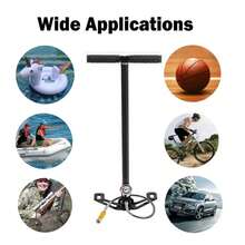 HSHa 4500PSI Stirrup Charger Hand Pump 3 Stage High Pressure Air Gun Rifle Built-In Oil And Water Separator With Pressure Gauge - Black - View 5