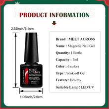 10pcs 7ml Red Blue Cat Eye Gel Nail Polish Set With Magnet Stick, Sparkle Glitter Snowflake Sequins Gel Polish Semi Permanent Soak Off UV LED Gel Varnish Manicure Nail Art DIY For Salon And Home Nail Supplies - 彩色 - 查看 11