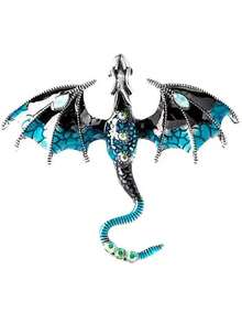 1pc Vintage Creative Enamel Drip Decor Western Dragon Animal Brooch, Multipurpose Decoration For Bags, Scarves, Unisex Accessory