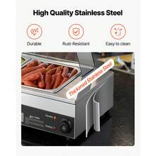 Commercial Food Warmer, 1500W Electric Stainless Steel Steam Food Warmer With Glass Cover, Countertop Buffet Bain Marie With Five 1/2 Size Food Pans, For Catering, Restaurant, Party & Buffets - 5* 1/2-inch basins, 10cm high - 查看 5