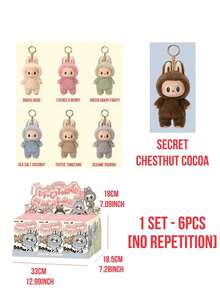 Pop Mart THE MONSTERS Exciting Macaron Blind Box - 6 Regular Designs + 1 Hidden Design, Adjustable Wire Posture, Soft Rubber Hands & Feet, Portable Metal Ring For Display Or Carry, All Members Feature Plush Macaron-Themed Designs (Tofu, Dodo Bird, Lychee, Berries, Etc.) - Multicolor - View 13