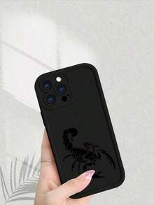 Funda de teléfono TPU con estampado de escorpión para Apple X XS 11 12 13 14 15 16 y , estilo minimalista para jóvenes - Negro - Ver 3