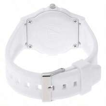 CITIZEN Q&Q Unisex analog kvartsklocka, VS06-001 modell, 40 mm rund vit urtavla med söt design, 10 bar vattentålig, lämplig för vardags- och festkläder, perfekt present till honom/henne - Vitt och guld - Visa 3