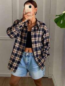 Livesso Women's Casual Plaid Long Sleeve Shirt, Autumn - Multicolor - View 4
