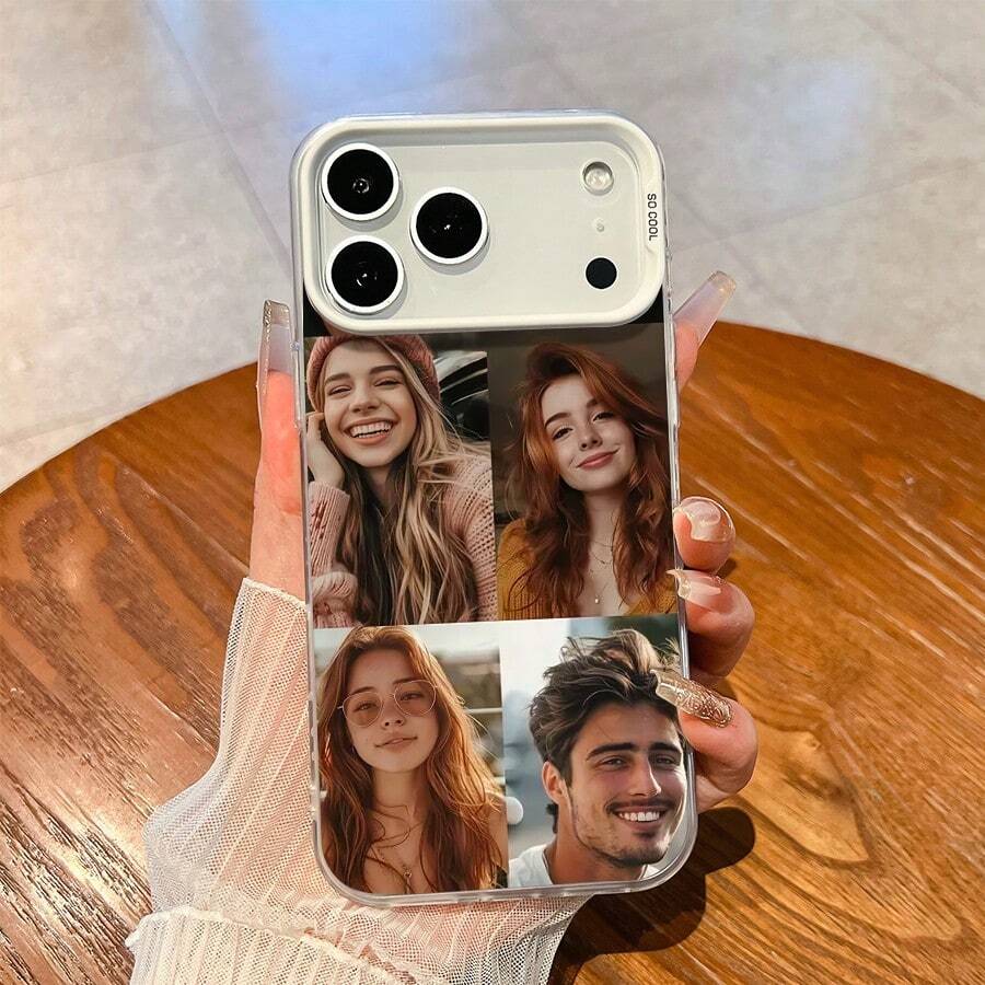 Customized Christmas Photo Phone Cases Personalized Photo Design Colofor Silver Phone Case, Compatible With Samsung S24 PLUS/S25 ULTRA S23 S22 And Apple 16E /15 Pro Max/14 Plus/13 Pro/12 Pro Max/11/XS Max/8/7/6 Plus. Design Your Own Print By Adding Your Own Photos (Selfies/Family Photos/Pet Photos/Friend Photos).,Stylish,Colorful,Vintage,Cute,Contracted,Funny,Custom,Personalized,Unique,Customized,Ideal Gifts For Him,Ideal Christmas Gifts For Her,Boyfriend,Girlfriend,Family,Friends,Grandparents,Couple,For Anniversaries,For Birthdays - 多色1 - 查看 1