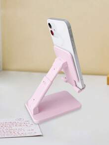 1pc Adjustable & Foldable Phone Holder, Portable Lazy Desk Stand, Non-Slip Plastic Tablet Stand, No Battery Required - Multicolor - View 3