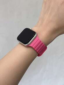 1条男女通用硅胶磁性表带，适用于42mm、38mm、40mm、41mm、44mm、45mm、46mm、49mm系列手表，时尚智能手表替换表带，适用于Ultra2、Ultra SE2、SE 11、10、9、8、7、6、5、4、3、2、1，学生返校季好礼物 - 粉色 - 查看 5