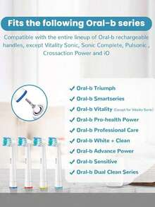 Replacement Toothbrush Heads Compatible With Professional Electric Toothbrush, Toothbrushes Brush Head Refills For Pro 1000 500 1500 100 7500 DB4010 360 400 8000 7000 3000 6000 300 9600 2000 4000 - Multicolor - View 2