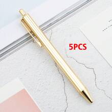 Bút kim loại có thể thu vào in logo/văn bản tùy chỉnh, Văn phòng phẩm sáng tạo, Bút bi mạ điện, Bút quà tặng khuyến mại - Nhiều màu - Xem 11