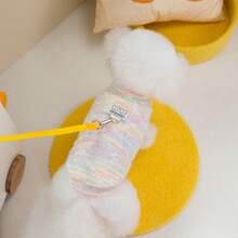 LANGXINGCS 1pc Winter Warm Pet Clothes, Gradient Striped Pattern Cute Dog Sweater, Soft Fleece Cozy Cat Top, Suitable For Medium & Small Cats And Dogs