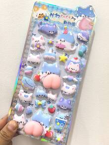 Pegatinas decorativas de 3D lindas de nariz de dibujos animados de conejo y gato con relleno de espuma. Pegatinas decorativas de regalo. Decoración del hogar y la habitación, decoración de fiestas, regalo de cumpleaños, diversos regalos festivos, de moda. - Multicolor - Ver 9