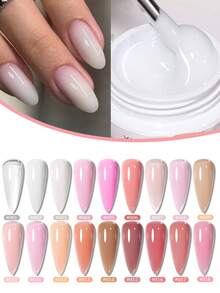 XEIJAYI 18-Color 30ml Crystal Nail Extension Gel , Clear Builder Gel For Natural Nail Tips, Soak Off UV/LED Gel With High Gloss Finish, Professional Salon & DIY Manicure Supplies, Long Lasting Nail Art - Multicolor - View 5