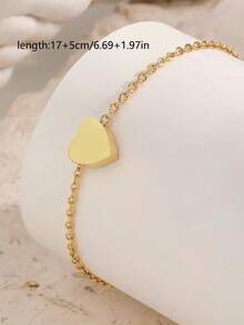 1pc/2pcs Elegant & Simple Heart Necklace And Bracelet Set For Women - Perfect For Casual Attire Or Party Gift