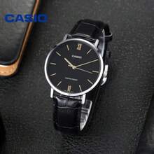 CASIO Men's Watch 46mm, Silver Dial & Black Leather Strap, Slim 8.2mm Design, All-Purpose Dress Watch MTP-VT01L-1B - one-size - View 12