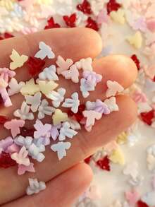 100pcs/300pcs Per Bag Cute Multicolor Solid Color Mini Resin Bows, 6 Colors 6 Shapes Small Bows, Suitable For Phone Cases, Scrapbooking, Jewelry Making And Nail Art Decoration! Nails Nail Charms - Multicolor - View 4