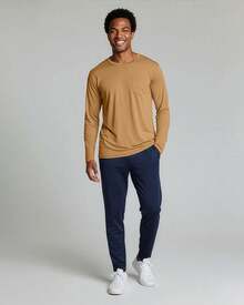 4 Pack: Men's Dry-Fit Active Athletic Long Sleeve Pocket Crew-Shirt Outdoors UPF 50 (S-5XLT), Breathable,-Wicking - Set 10 - 查看 3