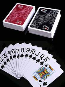 54pcs Extra Large Index Plastic Playing Cards - High Quality Matte Red & Black Poker Cards, Professional For Card Games And Magic Performances - Multicolor - View 1