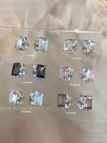10pcs Crystal Rhinestone Nail Art Decorations, Luxury French Style Alloy Nail Jewelry, Shiny Nail Accessories Nails Nail Supplies - Multicolor - View 10