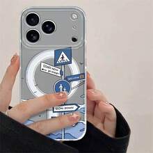 Road Signs Design Clear Acrylic Magnetic Phone Case For IPhone 11 11Pro 11ProMax 12 12Pro 12ProMax 13 14 13Pro 13ProMax 14Pro 14ProMax 14Plus 15Plus 15 15Pro 15ProMax 16 16Pro 16ProMax 16Plus 16E 17 17Pro 17Plus 17ProMax 17air Crystal Transparent - Clear - View 4