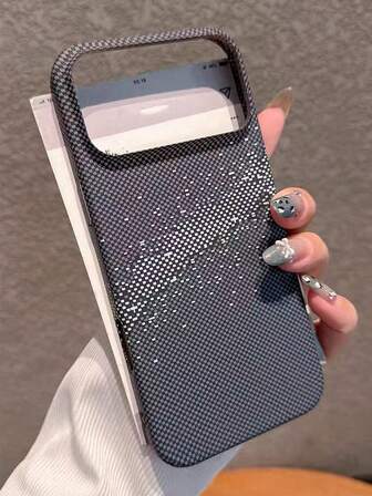 豪华碳纤维纹理防震保险杠手机壳适用于 iPhone16 14 Pro 13 12 15 Pro Max 硬背壳保护套 FundasiPhone17/17pro/17promax