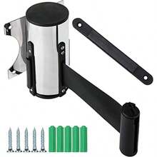 stanchions with Retractable BeltsBarrier Belt Wall Mount Barrier Belt Retractable Queue Rope Barrier Crowd Control Safety Barriers for Museum Factory Cinema/2MSafety Cones & Barriers - como en la foto - Ver 1