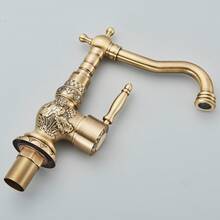 Antiker Messing-Waschbeckenhahn Einhebel-Küchenarmatur, Multifunktionsmischer Bronze, 360 Grad schwenkbarer Auslauf Waschbecken, Universal-Spritzschutz Waschtischarmatur - Antike Bronze - Übersicht 8