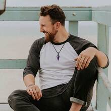 1pc Natural Stone Crystals Necklace Pendants Roses Crystal Quartz Black Rope Wrap Amethysts Necklace For Men G173 - Necklace - View 5