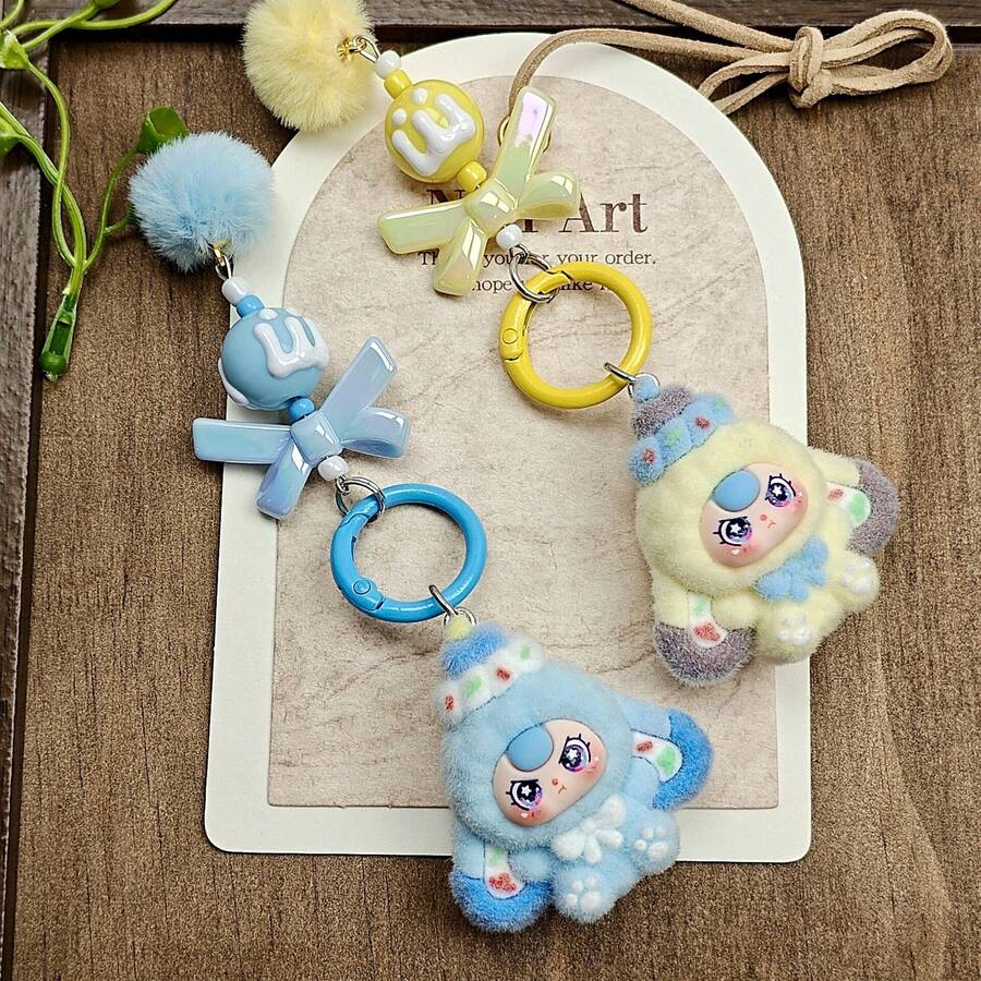 Anime Flocked Dora DIY Decorative Pendant KeyChain Backpack Decor Cute Cartoon Schoolbag Pendant Boys And Girls Gifts - Multicolor - View 1