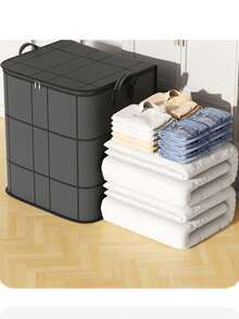 1pc Heavy Duty Storage Bags Extra Thick PVC Zip Closure Moisture Proof Organizers Space Saving Vacuum Compression Moving Home Organization Blanket Closet Essentials - Black - View 4