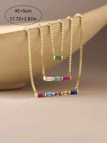 A Customizable Birthstone Necklace With 12 Color Options, Making It The Perfect Gift For Birthdays And Holidays. Suitable For Any Occasion, Such As Daily Wear, Festivals, Banquets, And Parties. The Unique, Personalized, And Fashionable Design Is An Ideal Gift For Christmas, Thanksgiving, And Valentine's Day For Friends, Loved Ones, And Family. - Multicolor - View 7