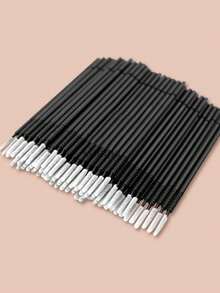 200/100pcs White, Black,Pink And Purple Bendable Micro Brushes Disposable Micro Brush Applicators Eyelash Extensions Eyelash Glue Cleaning Brush For Eyelash