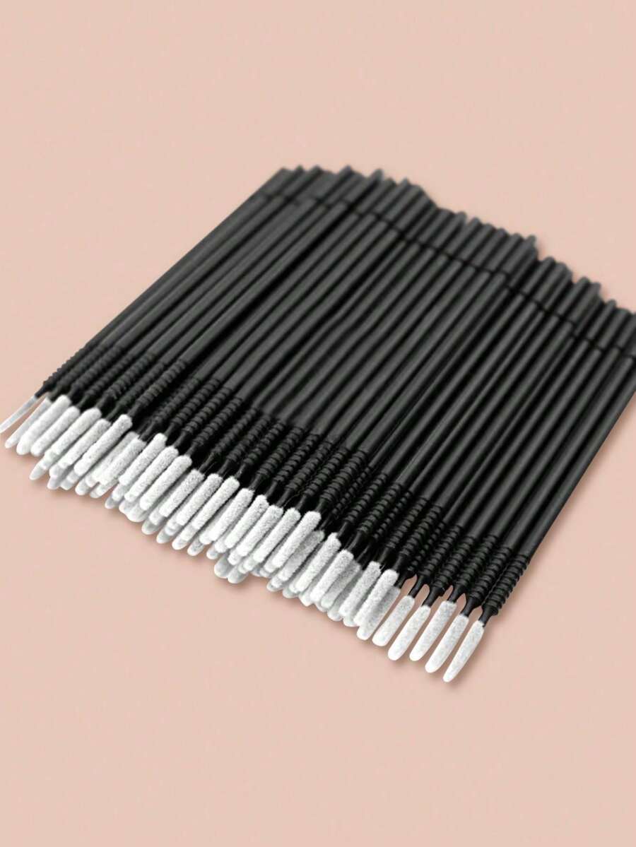 200/100pcs White, Black,Pink And Purple Bendable Micro Brushes Disposable Micro Brush Applicators Eyelash Extensions Eyelash Glue Cleaning Brush For Eyelash