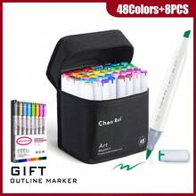 Chen Rui 48/60/80/100/120/168 Colors Dual Tip Art Markers Sketch Pens Brush & Chisel Permanent Marker Pens With Base & Outline Markers Drawing Supplies Kit Perfect For Artist Adults Anime Coloring Sketching Illustrations And Perfect Christmas Gift & New Year Gift- Refillable - Sets - View 12