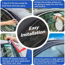 Window Rain Guards For 2018-2024 T-Oyota Camry, Window Visor Guard Vent Wind Shade Deflector Rain Shield Protector Sun Visor For 18-24 Camry 2019 2020 2021 2022 2023, UV Protection Rain Guard, Original Wind Deflector, No-Drill Easy Install, Dark Smoke - Black - View 11