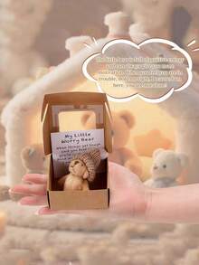 4pcs-Mini Bear Gift Set In Box, Pocket Bear With Inspirational Card, Graduation/Birthday/Valentine's Day/Mother's Day Gift, Includes Greeting Card And Box -Relationship Gift For Friends, Family, Colleagues, And Children, Positive Mini Encouragement Card - Multicolor - View 3
