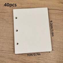 Mini 3-Hole Macaron Binder Covers, Double-Ring DIY Collection Book, 20pcs 3-Inch Small Card Storage Loose-Leaf Paper, Photo Album, Transparent Minimalist Handheld Notebook