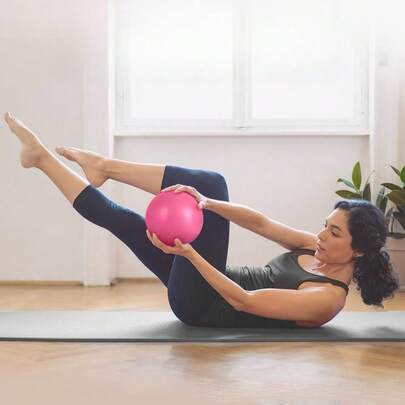 1 Piece PVC Pilates Yoga Ball 25CM Frosted Explosion-Proof Balance Tube Ball Yoga Gymnastics Fitness Clip Back Ball
