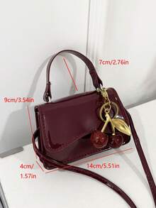 Fashionable Solid Color Minimalist Mini Handbag, Women's Underarm Crossbody Bag, Suitable For Shopping, Daily Carry, Especially Suitable For Young Women, College Students, Career Starters, And White-Collar Professionals. Also Perfect For Office, School, Work, Business, Commuting, Outdoor Activities, Travel And Short Trips. - Burgundy - View 10