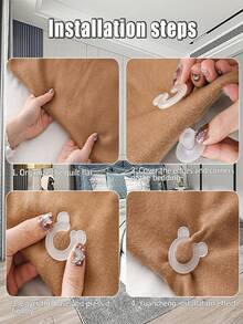 1/2/4/8-Piece Sheet Sets With Clips Transparent Plastic Anti-Slip Bedding Holders Ideal For Home Bedrooms Curtain Shortening, Sheet Clips Quilt Quick-Release Clips Anti-Slip Sheet Clips Sofa Cushion Clips Sheet Fasteners - Multicolor - View 5