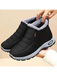 2025 Winter New Women's Ankle Boots And Short Boots Contrast Color Slip-On Boots Comfortable, Versatile, Non-Slip Winter Shoes Perfect For Daily Work, Commuting, And Playing. Essential Winter Clothing For Women. Perfect For Thanksgiving Gifts,The Top Choice For Christmas Clothing Outfits, Suitable As A Christmas Gift