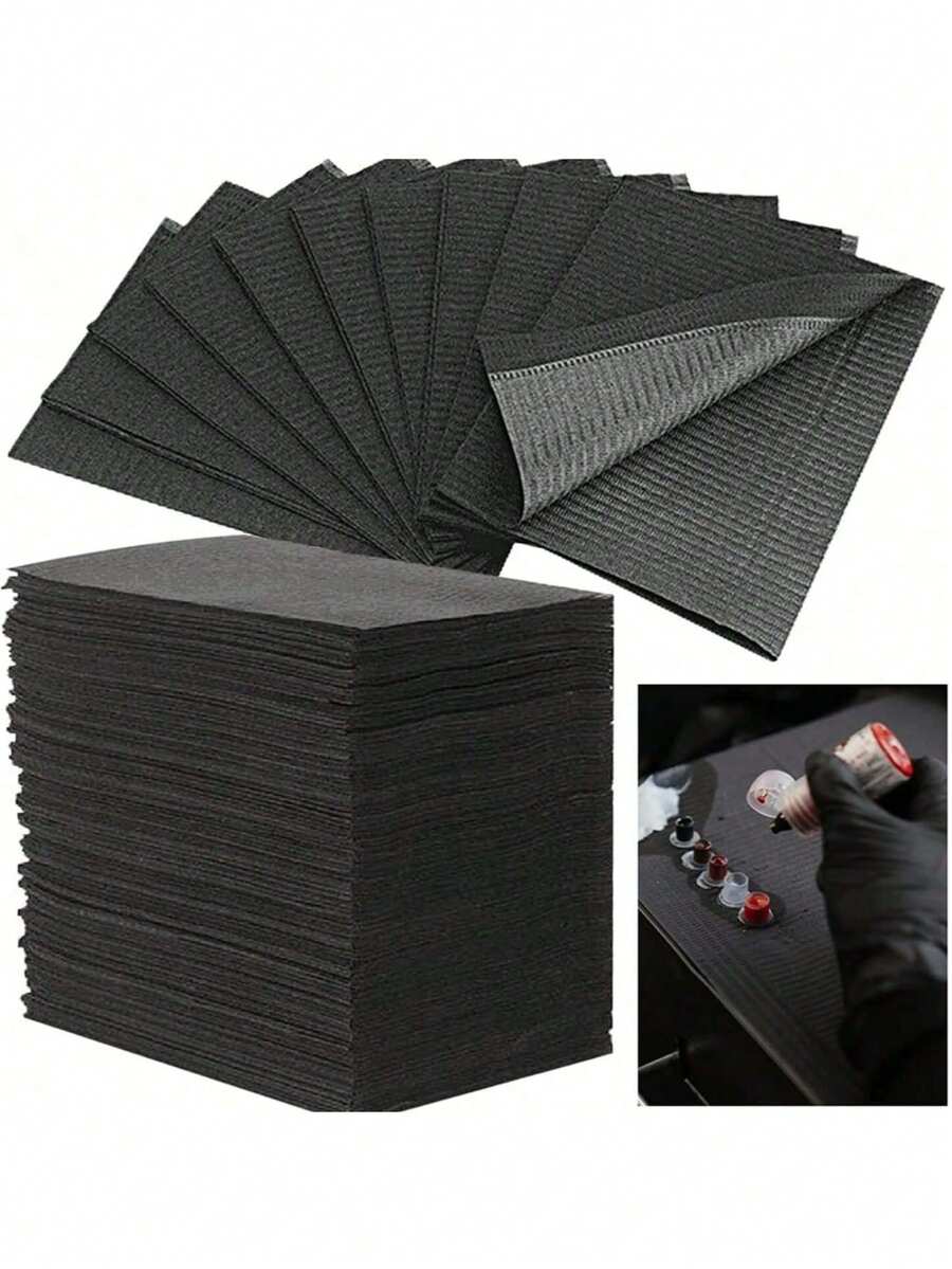 50Pcs Dental Bib Sheets - Tattoo Table Covers Bib Tattoo Piercing Dentist Bibs Patient Bibs Tattoo Tray Covers 3 Ply Dental Bibs Sheets - Multicolor - View 1