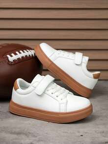 1 para dziecięcych trampek w stylu retro, lekkie, z miękką podeszwą, unisex, do szkoły i do pracy, uniwersalny design - Brązowy - Zobacz 7