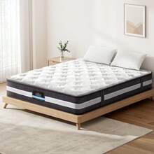 Giselle Bedding 30cm Mattress Pocket Spring Queen - Grey - View 1
