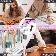 Precision Electric Fabric Scissors - USB Rechargeable, Multipurpose Handheld Cutter Suitable For Clothing, Cardboard, Carpet And Faux Leather Tools - Pink - View 9
